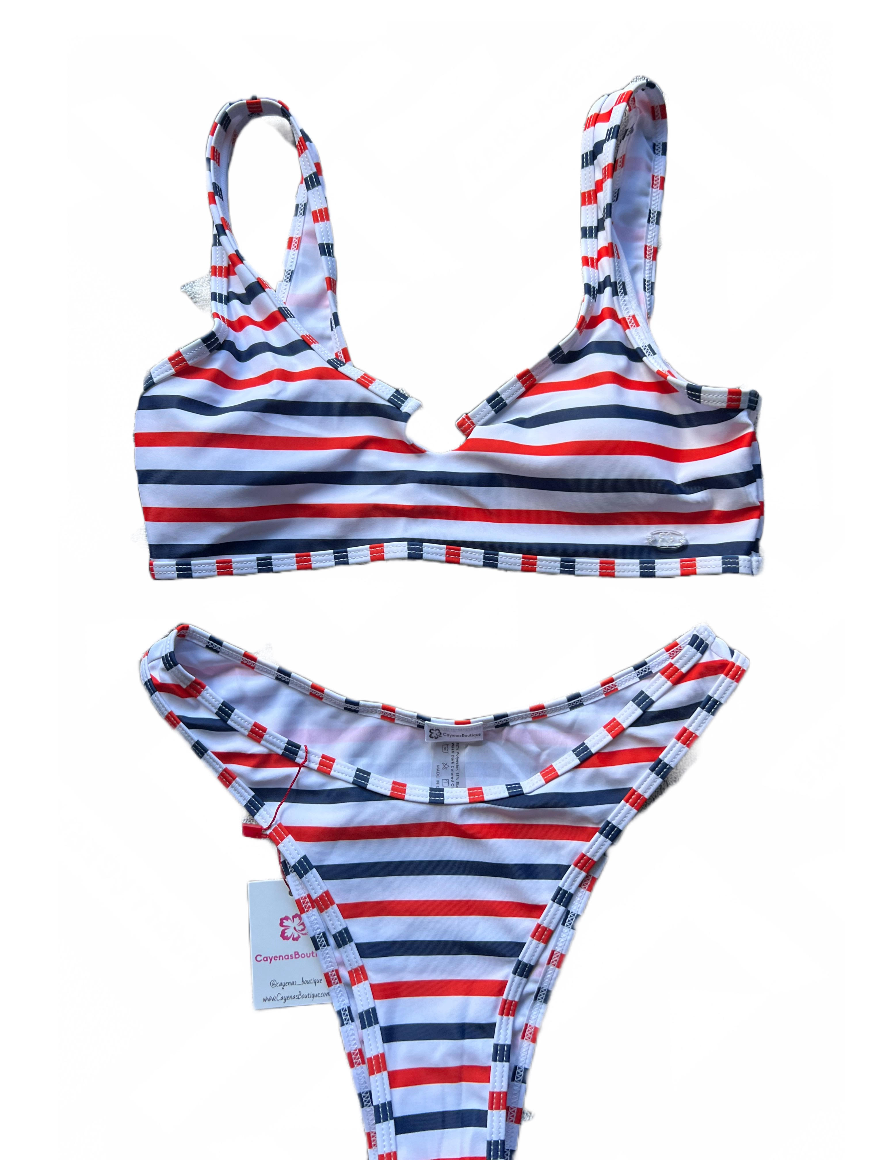 Swimsuit Striped Red/Blue Bikini Cayenas